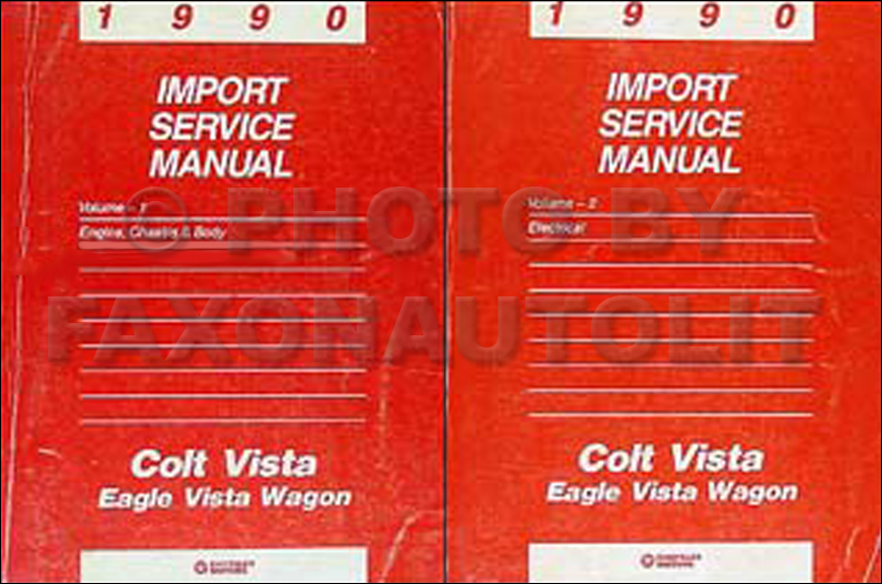 1990 Colt Vista & Eagle Vista Wagon Shop Manual Original 2 Volume Set 