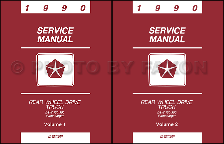 1990 Dodge Pickup Truck and Ramcharger Repair Shop Manual Reprint Set
