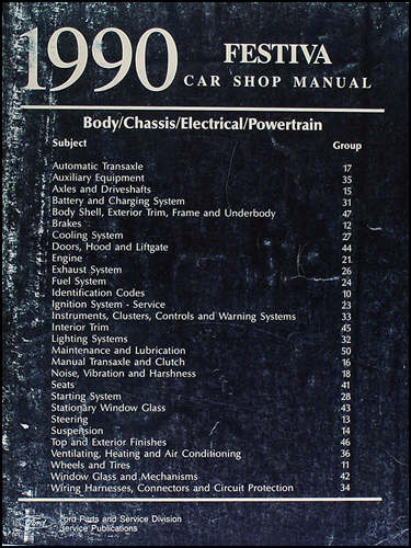 1990 Ford Festiva Shop Manual Original 