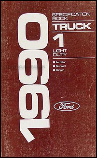 1990 Ford Service Specs Book Ranger Bronco II Aerostar