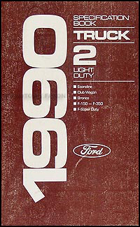 1990 Ford Pickup and Van Service Specification Book Original