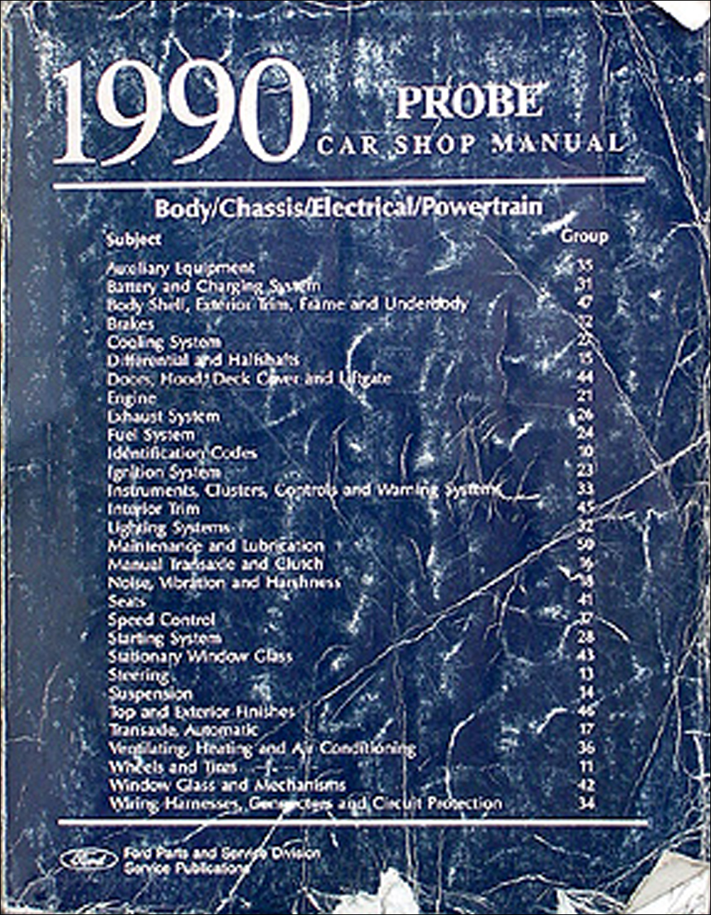 1990 Ford Probe Repair Manual Original including GL LX GT 