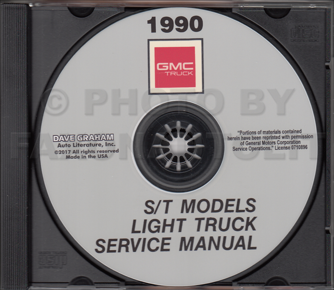 CD-ROM 1990 GMC S-15 Pickup & S15 Jimmy Repair Shop Manual