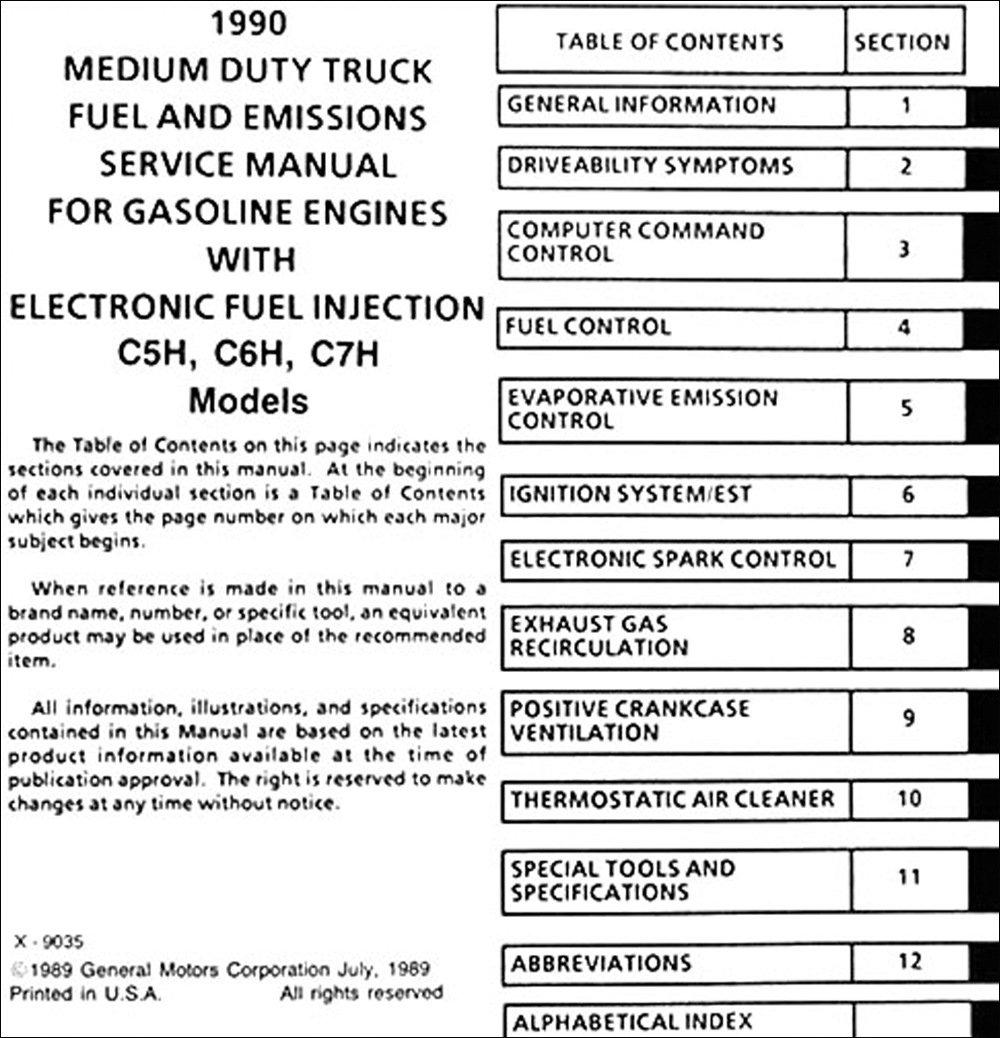 OEM Repair Maintenance Shop Manual Bound for Chevy Truck Topkick Kodiac 1990
