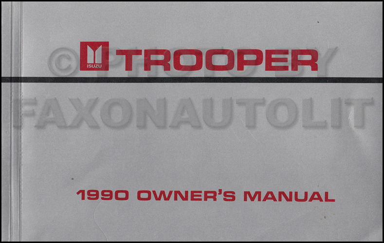 1990 Isuzu Trooper Owner's Manual Original Canadian