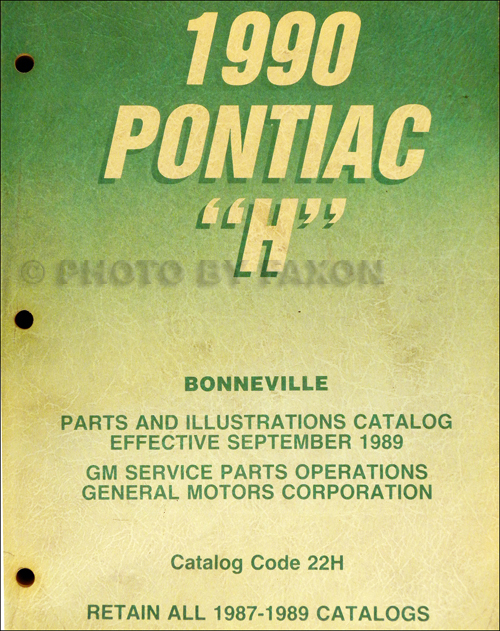 1990 Pontiac Bonneville Parts Book Original