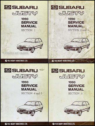 1990 Subaru Justy Repair Manual Original Set 