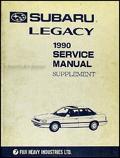1990 Subaru Legacy Repair Manual Supplement Original