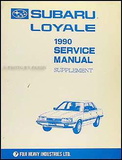 1990 Subaru Loyale Repair Manual Original Supplement