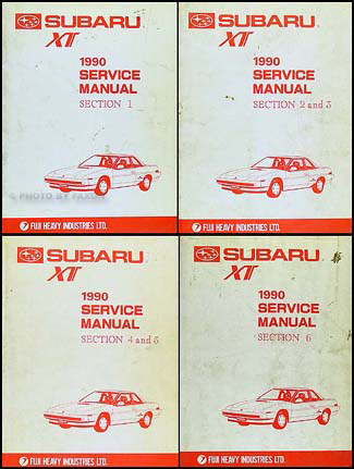 1990 Subaru XT Repair Manual Original 6 Section Set 