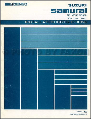 1986-1987 Suzuki Samurai A/C Installation Instructions Original