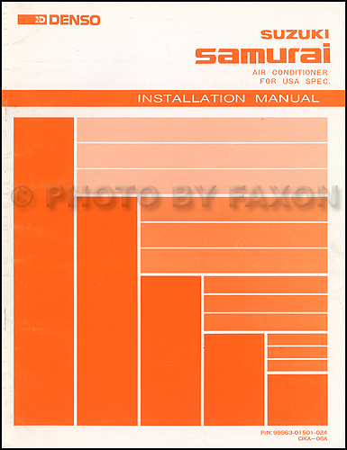 1988-1989 Suzuki Samurai A/C Installation Manual Original