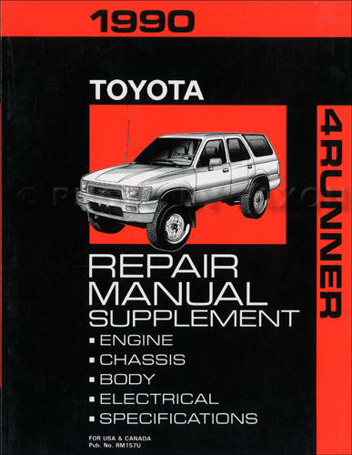 1990 Toyota 4Runner SR5 4WD Repair Shop Manual Supplement Original