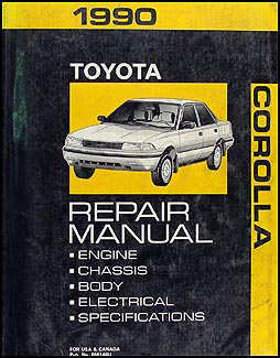 1990 Toyota Corolla Repair Manual Original
