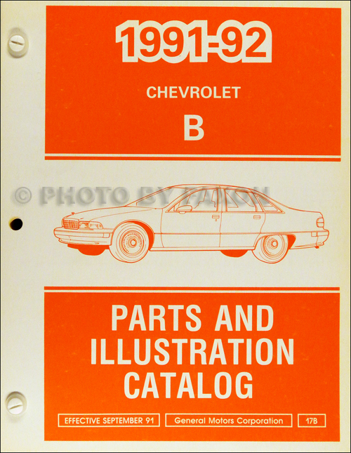 1991-1992 Chevrolet Caprice Parts Book Original