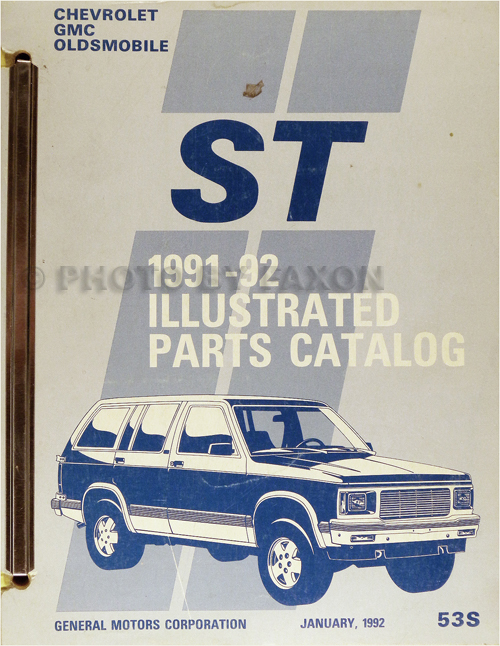 1991-1992 S-Truck Parts Book Original Typhoon Syclone Jimmy Blazer Bravada S10 S15 Pickup
