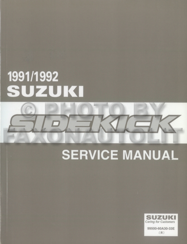 1991 Suzuki Sidekick Repair Manual Original