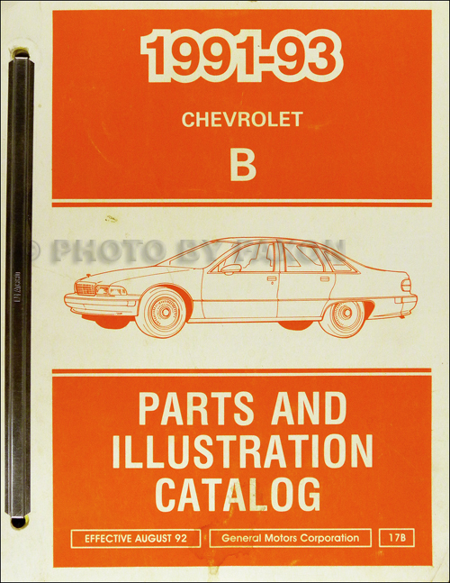 1991-1993 Chevrolet Caprice Parts Book Original