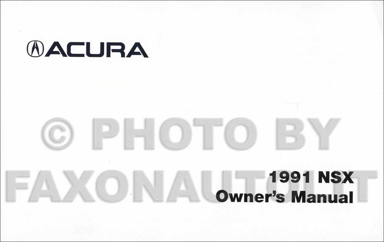 1991 Acura NSX Owners Manual Factory Reprint