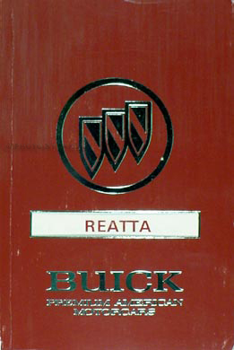 1991 Buick Reatta Original Owner's Manual 91