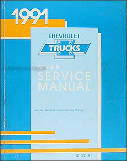 1991 Chevrolet G Van Repair Manual Original 