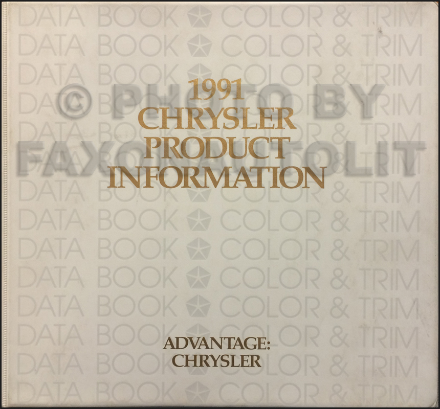 1991 Chrysler Color & Upholstery Album and Data Book Original