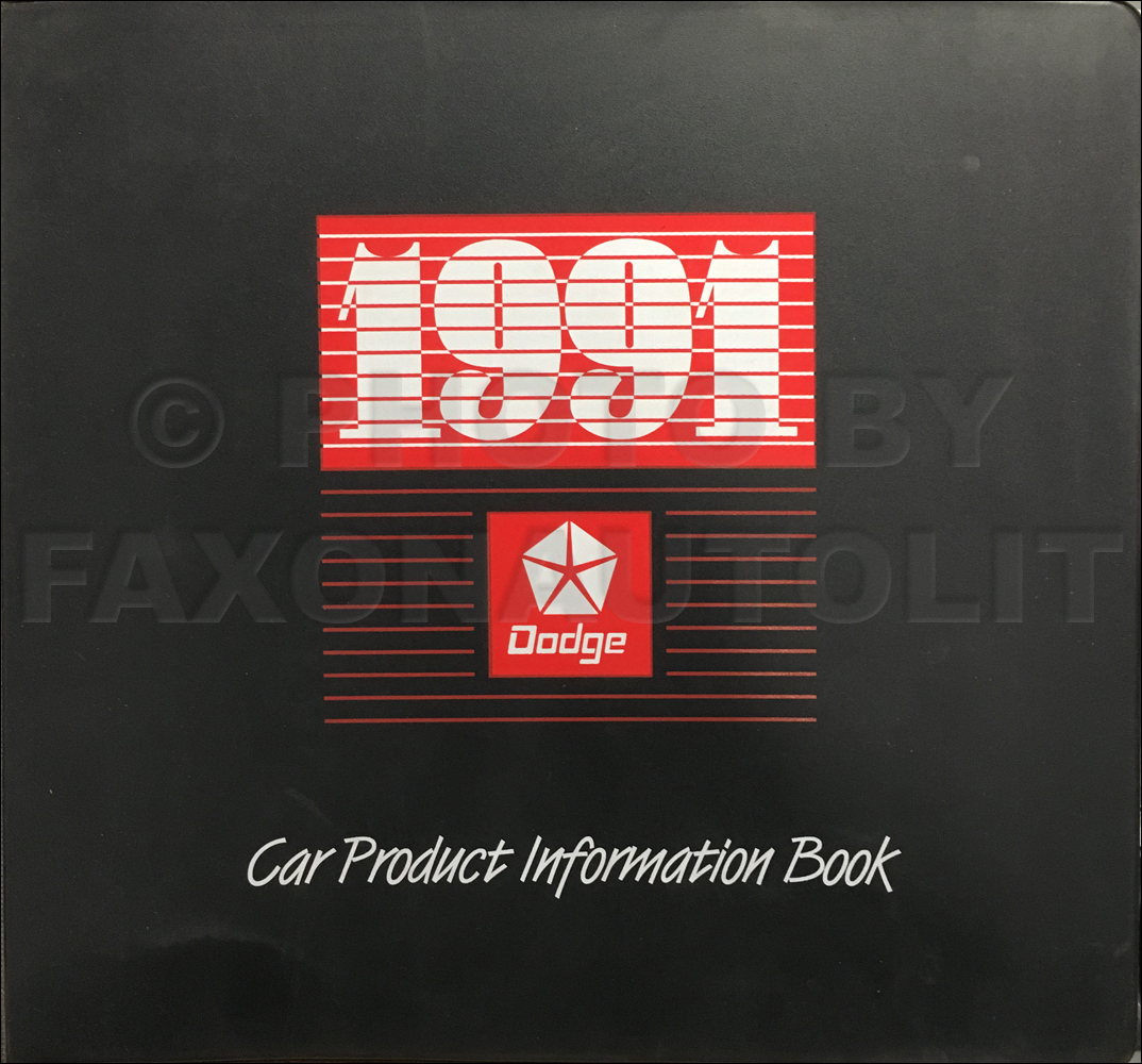 1991 Dodge Car Color & Upholstery Album and Data Book Original