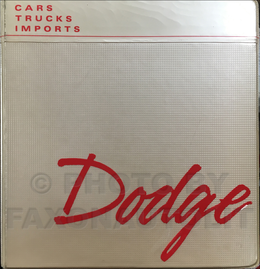 1991 Dodge Car Preliminary Data Book and Color and Upholstery Album Original