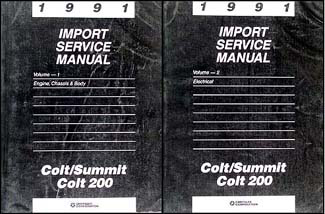 1991 Colt, 200, & Summit Shop Manual Original 2 Volume Set 