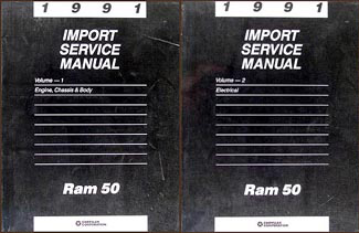 1991 Dodge Ram 50 Truck Shop Manual Original 2 Volume Set 
