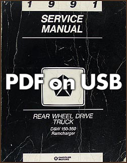 1991 Dodge D&W 150-350 Pickup Truck Repair Shop Manual PDF on USB