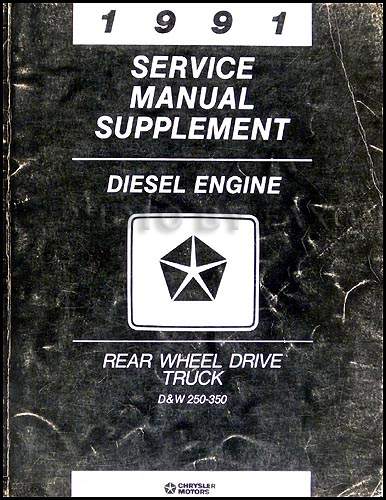 1991 Dodge Diesel Pickup Truck Shop Manual Original Supplement