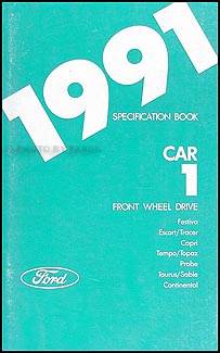 1991 Ford Lincoln Mercury FWD Car Service Specifications Book Original