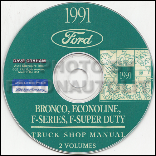 1990 Ford F150 F250 F350 Truck Econoline Bronco Service Manual Shop Repair CD 