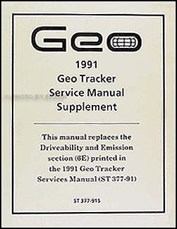 1991 Geo Tracker Driveability/Emission Supplement Original 