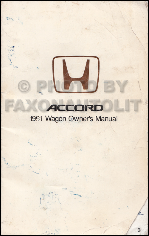 1991 Honda Accord Station Wagon Owner's Manual Original