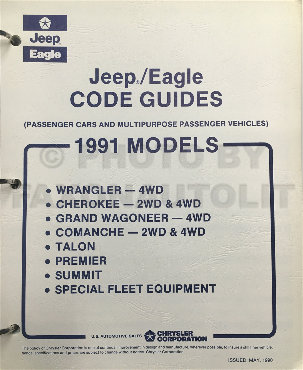 1991 Jeep and Eagle Code Guide Original