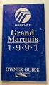 1991 Mercury Grand Marquis Owner's Manual Original