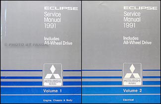 1991 Mitsubishi Eclipse Repair Manual Set Original