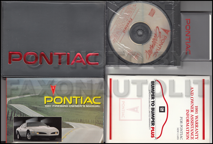1991 Pontiac Firebird and Trans Am Owner's Manual Package with CD Original