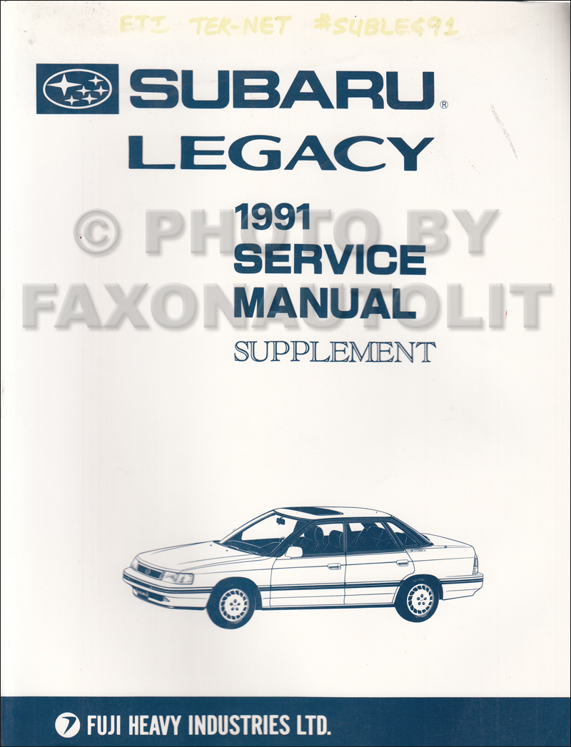 1995 Subaru Legacy Repair Manual Supplement Original