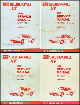 1991 Subaru XT Repair Manual Original 6 Section/4 Book Set 