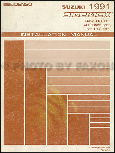 1991 Suzuki Sidekick 4 Door Air Conditioner Installation Manual Original