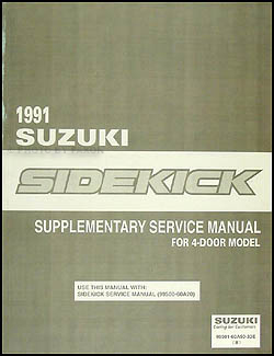 1991 Suzuki Sidekick 4 Door Repair Manual Supplement Original