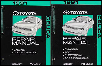 1991 Toyota Celica Repair Manual Original 2 Volume Set 