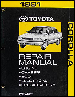 1991 Toyota Corolla Repair Manual Original