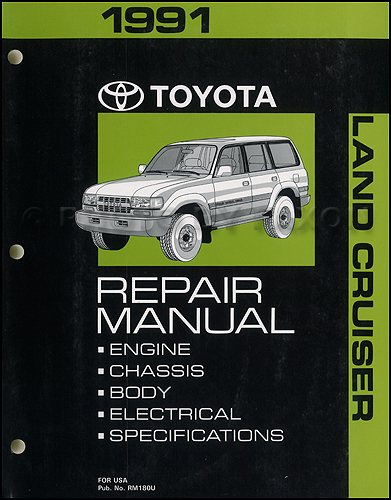 1991 Toyota Land Cruiser Repair Manual Original 