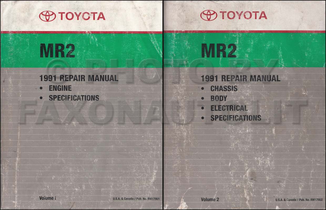 1991 Toyota MR2 Repair Manual Original 2 Volume Set