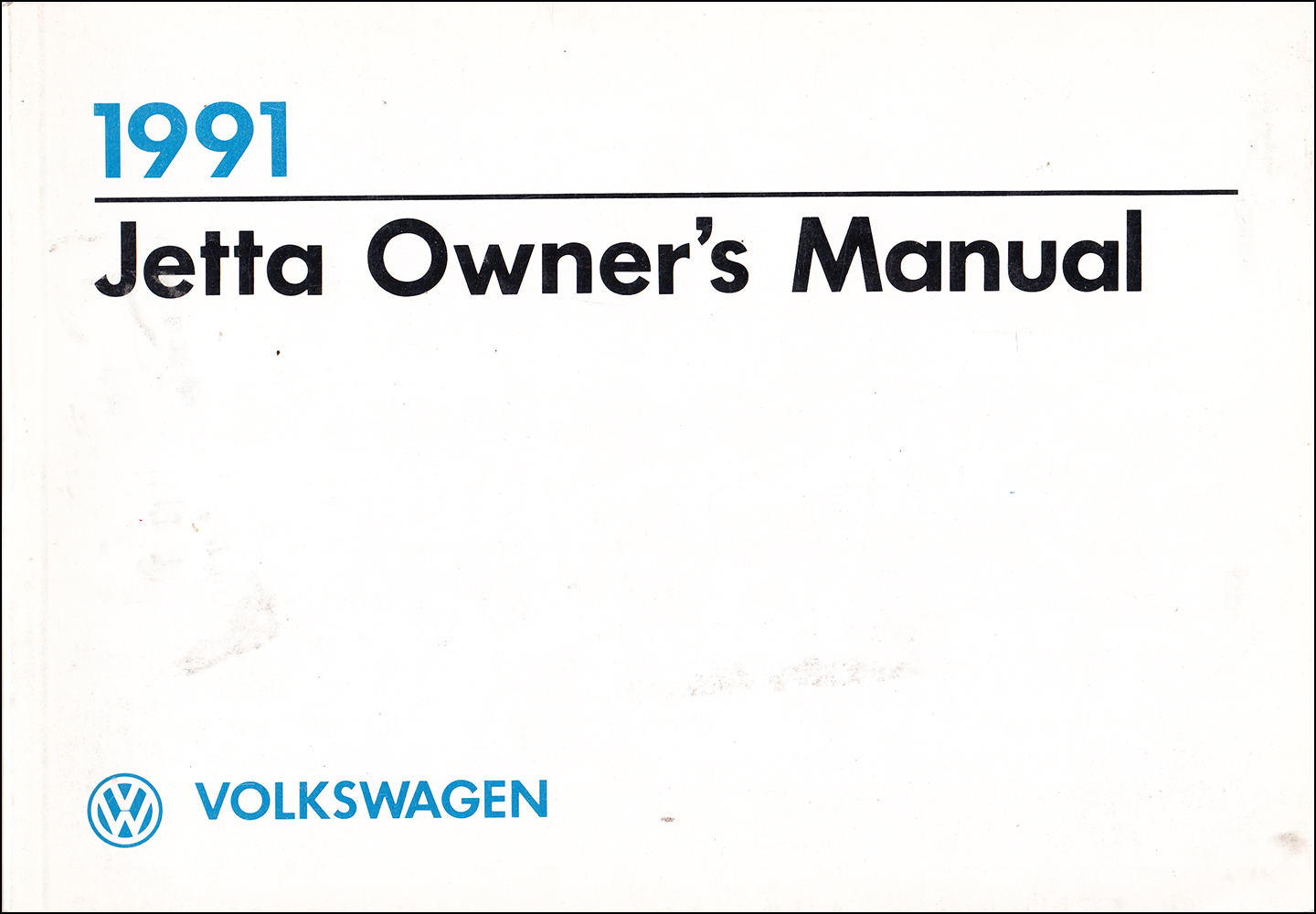 1991 Volkswagen Jetta Owner's Manual Original