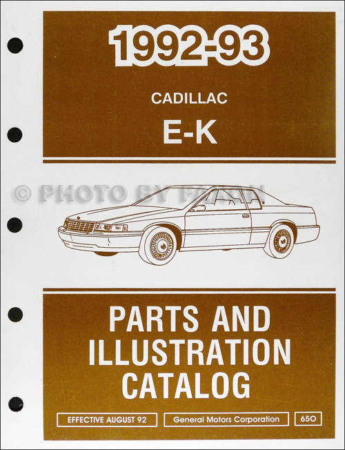 1992-1993 Cadillac Eldorado and Seville Parts Book Original
